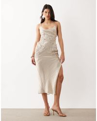 ASOS Embellished Cami Midi Dress in Green | Lyst