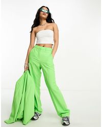 JJXX - Mary - pantaloni sartoriali a vita alta verdi - Lyst
