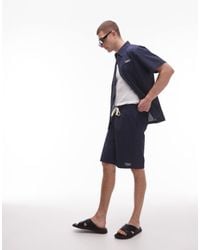 Parlez - Bayview Logo Detail Seer Sucker Short Co-ord - Lyst