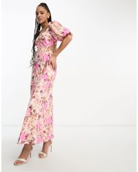 Forever New - Maxi-jurk Met Lange Mouwen En Bloemenprint - Lyst