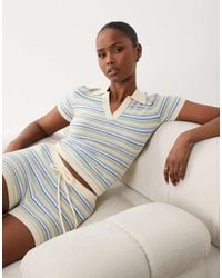 The Frolic - Exclusive Fine Knit Collared Polo Baby Tee Co-ord - Lyst