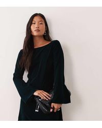 Nobody's Child Petite - Joelle Velvet Open Back Tie Detail Long Sleeve Mini Dress - Lyst