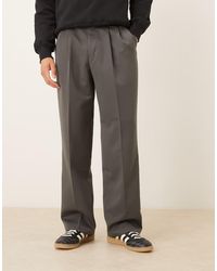 ASOS - Tailored Wide Leg Trousers With Double Pleat And Back Pocket Details - Lyst