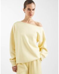 ASOS - Off Shoulder Brushback Sweatshirt - Lyst