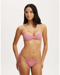 Cotton On - Gathered Thin Strap Balconette Bikini Top - Lyst