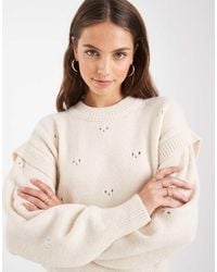 ASOS - Pointelle Stitch Knitted Jumper - Lyst