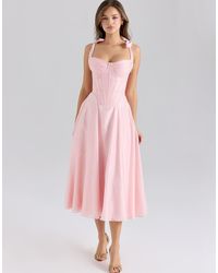 House Of Cb - Leia Chiffon Tie Strap Midi Dress - Lyst