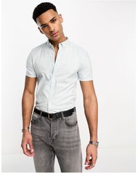 New Look - Short Sleeve Muscle Fit Oxford Shirt - Lyst