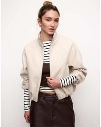 Stradivarius - Soft-touch Bomber Jacket - Lyst