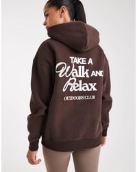 Cotton On - Sweat à capuche duveteux avec motif - marron - Lyst