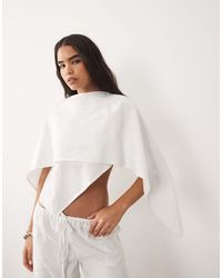 Missy Empire - Linen Look Drape Overlay Cape Detail Top Co-Ord - Lyst