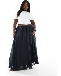 ASOS - Asos Design Curve Cotton Godet Maxi Skirt - Lyst