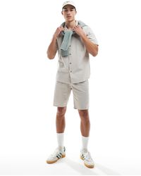 Only & Sons - Chemise d'ensemble en crépon - beige - Lyst