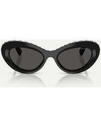 Swarovski - Occhiali Da Sole Cat-Eye Neri Con Lenti Grigie - Lyst