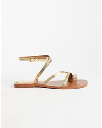 Mango - Teen – flache riemchen-sandaletten - Lyst