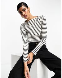 & Other Stories - Ribbed Long Sleeve Boat Neck Top - Lyst