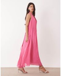 Gina Tricot - Pleated Halterneck Maxi Dress - Lyst