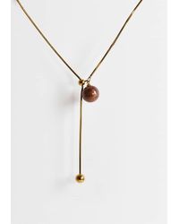 TOPSHOP - Leah Lariat Necklace With Bead - Lyst