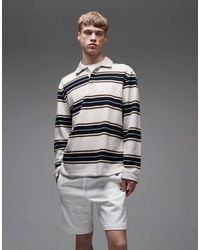 Lacoste - Pantalones Cortos Blancos Con Detalle De Cinta Del Logo De Punto Liso De -Neutro - Lyst
