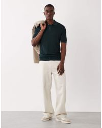 Mango - Geribbeld Gebreid Poloshirt - Lyst