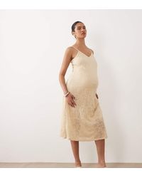 Mama.licious - Mamalicious Maternity All Over Lace Cami Strap Midi Dress - Lyst