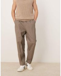 ASOS - Smart Oversized Tapered Cotton Chino Trousers With Side Adjusters - Lyst