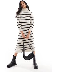 Mango - Stripe Knitted Maxi Dress - Lyst