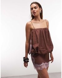 ASOS - Lace Applique Bubble Hem Mini Dress - Lyst
