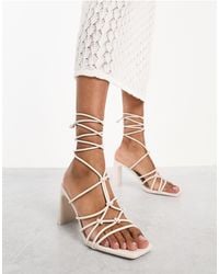 Stradivarius - Knot Front Strappy Heeled Sandal - Lyst