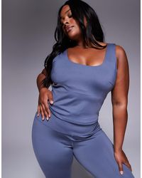 4505 - Curve Square Neck Singlet With Inner Bra - Lyst