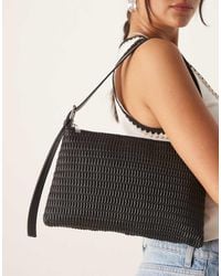 ASOS - Borsa Da Spalla Trapuntata Nera Con Cinturino Laterale E Fibbia - Lyst