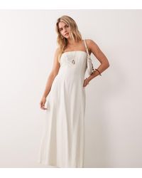 Miss Selfridge - Linen Look Bandeau Maxi Dress - Lyst