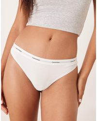 Calvin Klein - – gerippter tanga aus stretch-baumwolle - Lyst