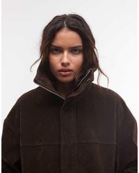 CERNUCCI - Faux Suede Extreme Funnel Neck Jacket - Lyst