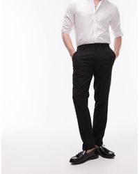 TOPMAN - Pantaloni Skinny Neri Da Abito Testurizzati - Lyst