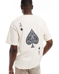 ADPT - Camiseta Color Crema Extragrande Con Estampado De As De Picas En La Espalda De -Blanco - Lyst