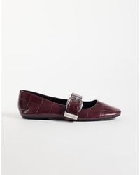 ASOS - Lotus Buckle Detail Mary Jane Ballets - Lyst