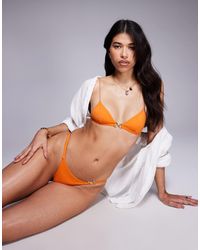 ASOS - Millie Skinny Strap Triangle Bikini Top With Hardware Detail - Lyst