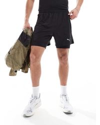 PUMA - Pantalones Cortos Negros Con Diseño 2 En 1 Run Velocity De - Lyst