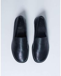 TOPSHOP - Corrie Real Leather Flat Shoe Loafer - Lyst