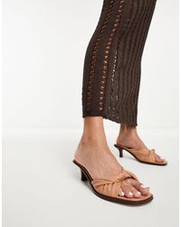 ASOS - Hither Twist Detail Mid Heeled Mules - Lyst