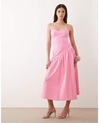 Never Fully Dressed - Cami Asymmetric Seam Midi Dress - Lyst