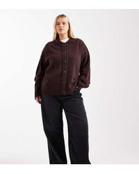 ASOS - Asos Design Curve Knitted Collar Shirt Cardigan With Seam Detail - Lyst