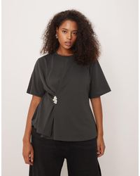 ASOS - Asos Design Curve Oversized T-shirt With Cinched Hardware Detail - Lyst