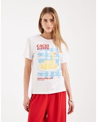 ONLY - Regular-Fit T-Shirt Met Pastaprint - Lyst