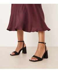 ASOS - Wide Fit Hotel Barely There Block Heeled Sandals - Lyst