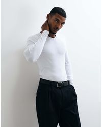 ASOS - Muscle Fit Long Sleeve T-shirt With Notch Neck - Lyst