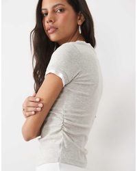 New Look - Double Layer Trim Ruched Baby Tee - Lyst
