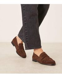 ASOS - Wide Fit Minnie Ruched Detail Loafer - Lyst