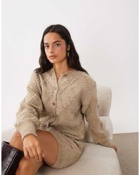Gina Tricot - Co-ord Knitted Tie Cardigan - Lyst